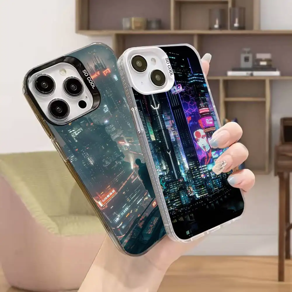 

David Martinez C-Cyberpunk Phone Case For iPhone 16,15,14,13,12,11,Mini,Pro,SE,MAX White Matte Shockproof Cover