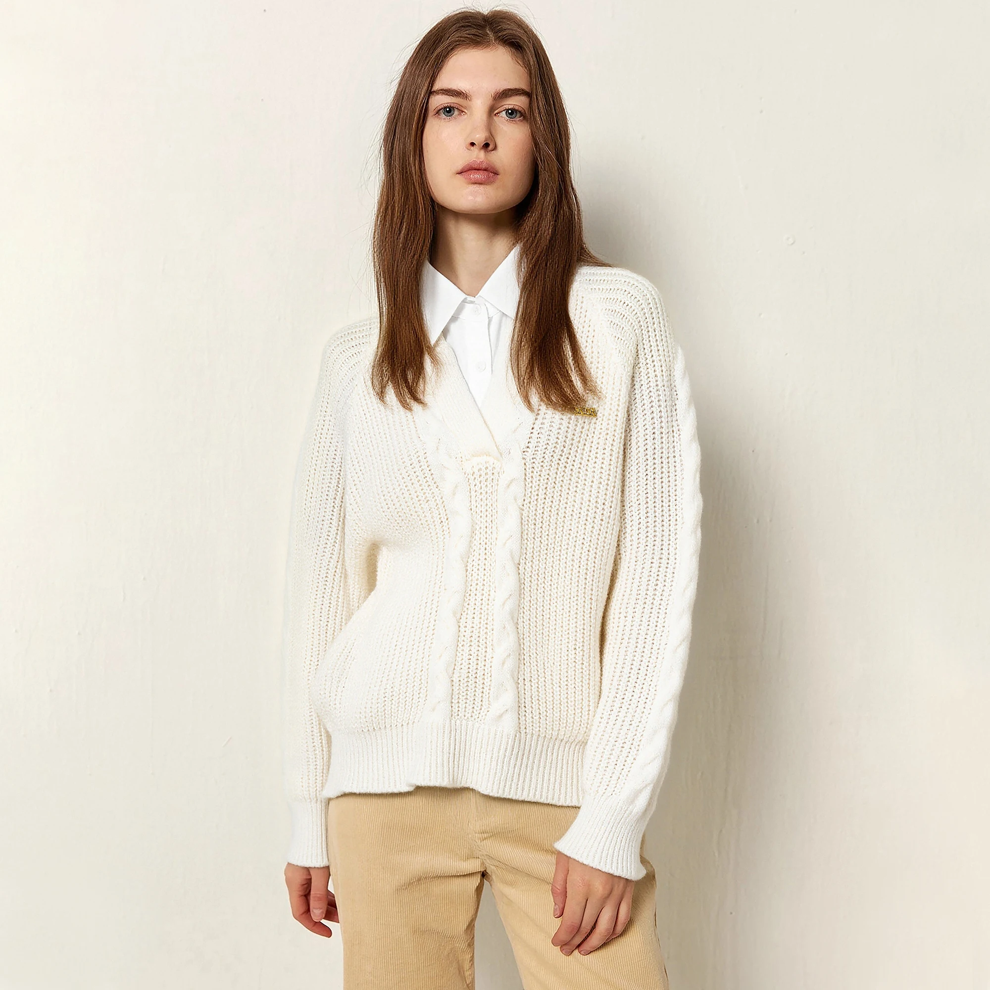 CHCH Camicette da donna Nuova moda autunnale Splicing Design Camicia femminile lavorata a maglia a maniche lunghe Top da pendolare da donna eleganti avanzati