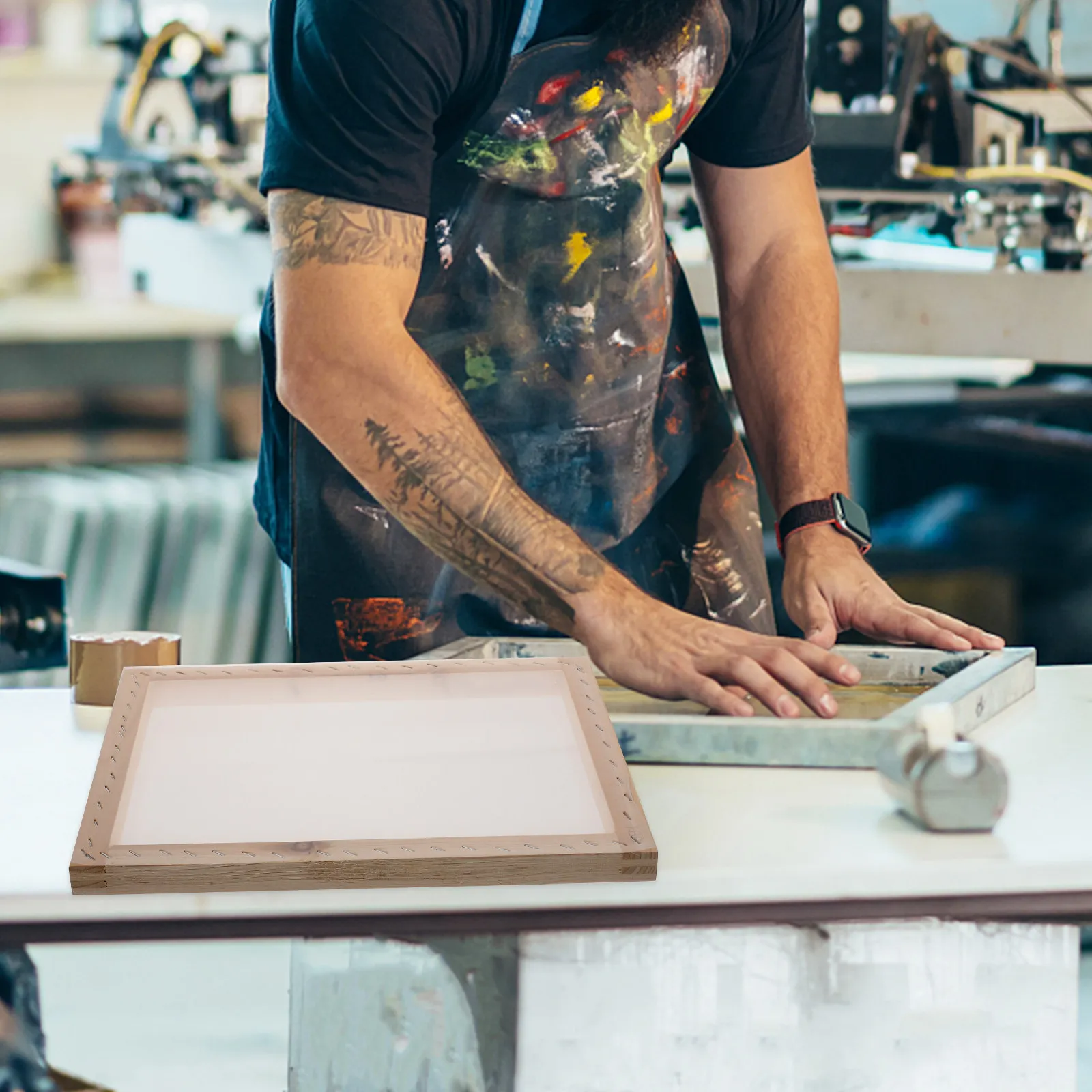 

Прочная деревянная рамка для трафаретной печати, высококачественный инструмент для самостоятельной печати на футболках, поделок, баннерах, многоразовый, моющийся набор рамок для трафаретной печати