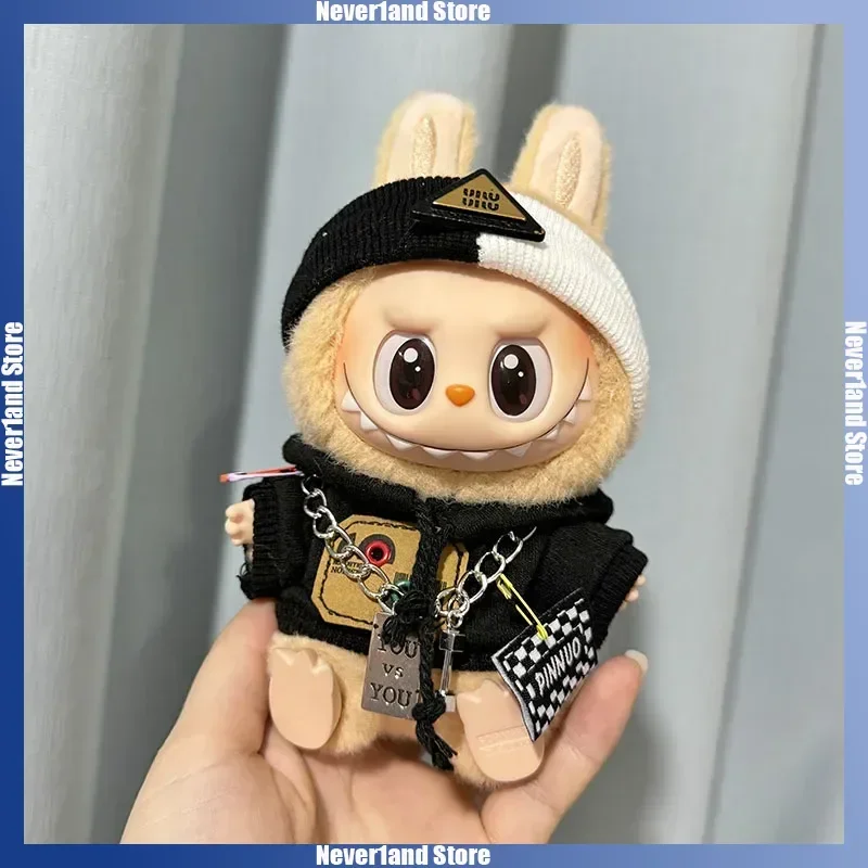 Fashion Overalls Labubu V1 V2 Dolls Clothing Accessories Kpop Idol Doll Clothes Set 12/15/17cm Plush Doll Universal image 5