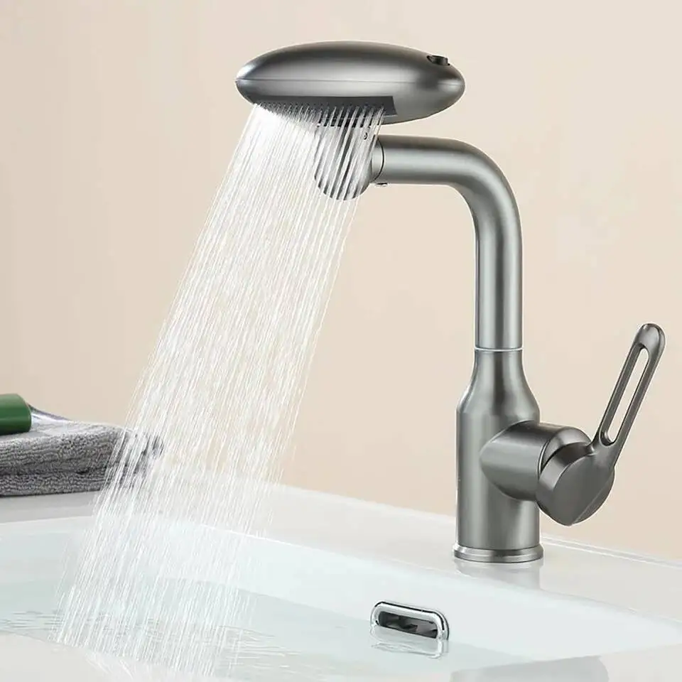 

Multi Functional Waterfall Basin 4 Outlet Mode Spray Faucet 360°Rotation,Hot Cold Water Sink Mixer Tap For Bathroom