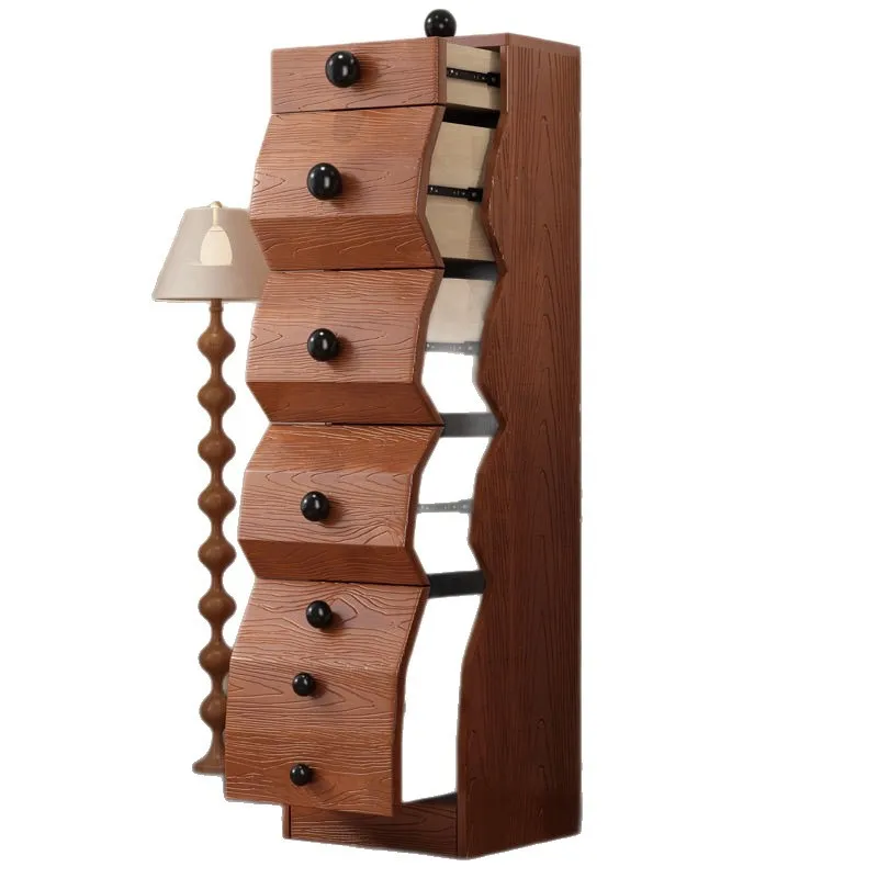Living room all solid wood chest, bedroom storage chest of drawers, retro irregular entrance, storage chest of drawers