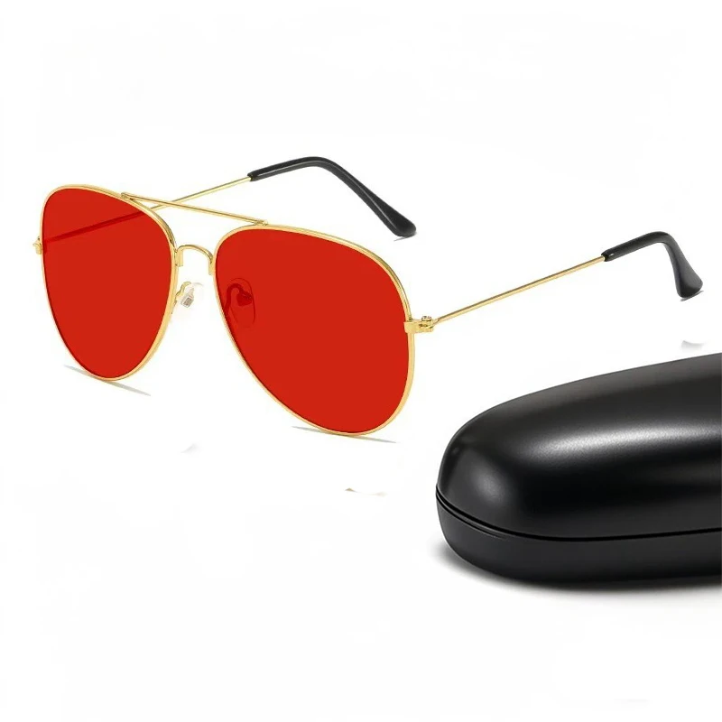 Klassische Trend-Pilotensonnenbrille für Herren und Damen, modische Vintage-Fahrerbrille mit roten Gläsern, Aviator-Sonnenbrille für Männer und Frauen, Modell 3025 2026
