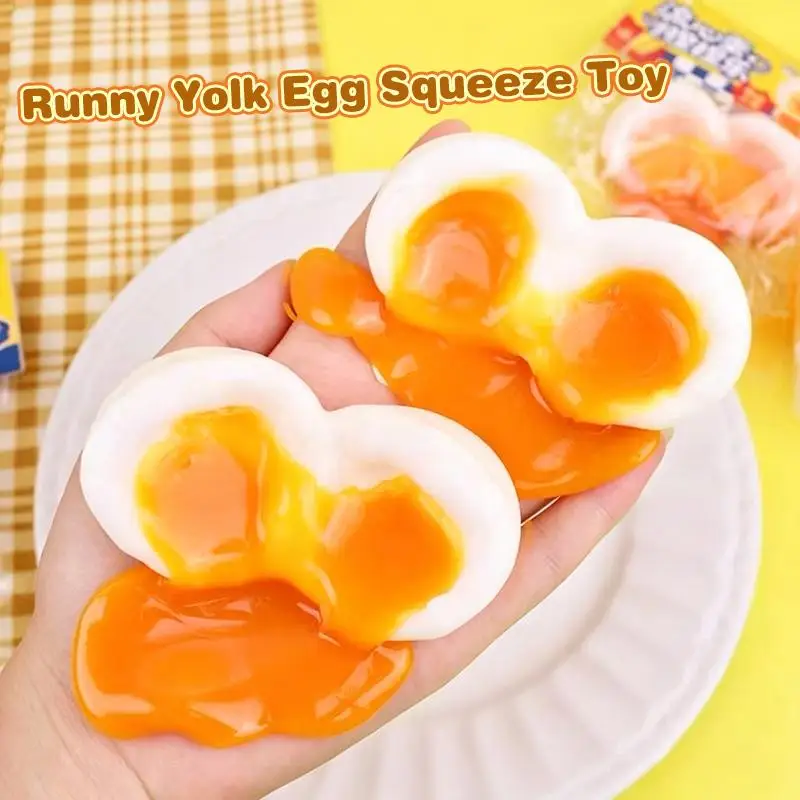 Realistic Flowing Egg Liquid Squeeze Toy Cute And Relaxing Squeeze Toy Gel Stress Relief Toy For Stress Relief Kids Adults