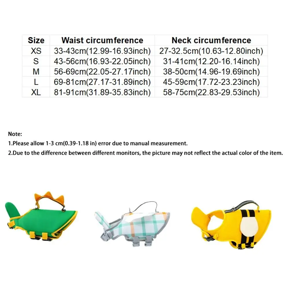 Adjustable Dog Life Jacket Bee/Dinosaur Shape Waterproof Dog Swimsuit Safety Handle High Buoyancy Dog Surfing Clothes view 6