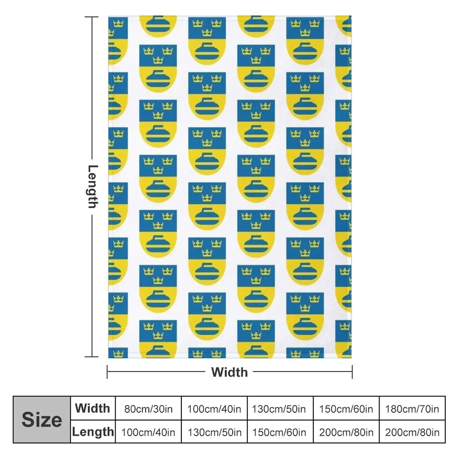 Sweden curling icons Throw Blanket Multi-Purpose Bed covers cosplay anime blankets and throws Plush Travel Blankets