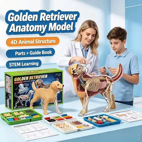 4D Dog Animal Organ Anatomy Model, Educational Animal Skeleton and Organ Anatomy Model, Ornament, Christmas Gift