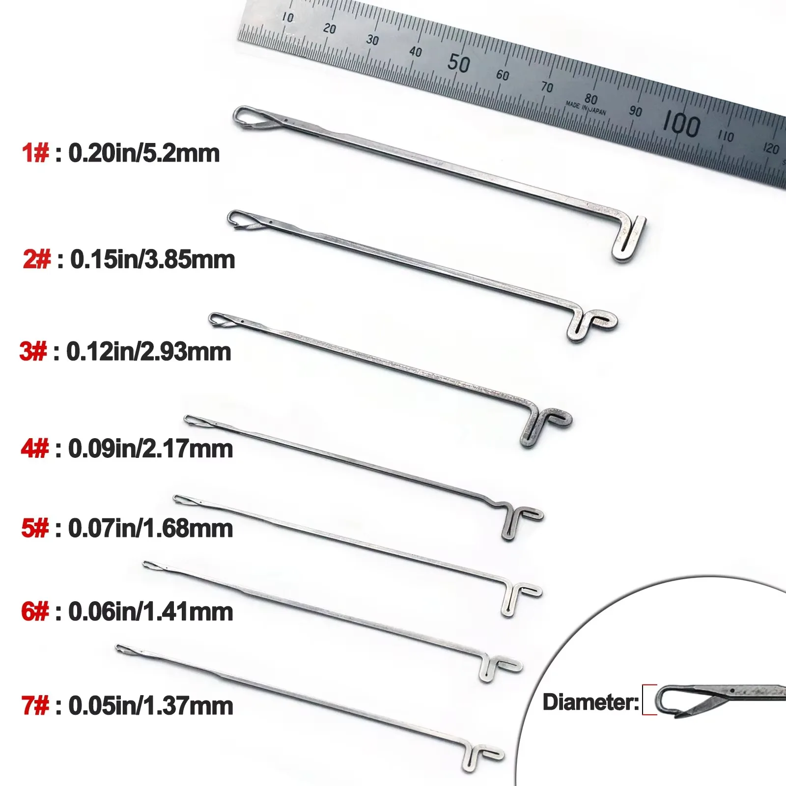 9KM DWLIFE 6-7Pcs Reverse Latch Needle Rigging Needle  Assist Cord Ring Splicing Treatment Ropes UHMWPE Kevlar Line Accessories
