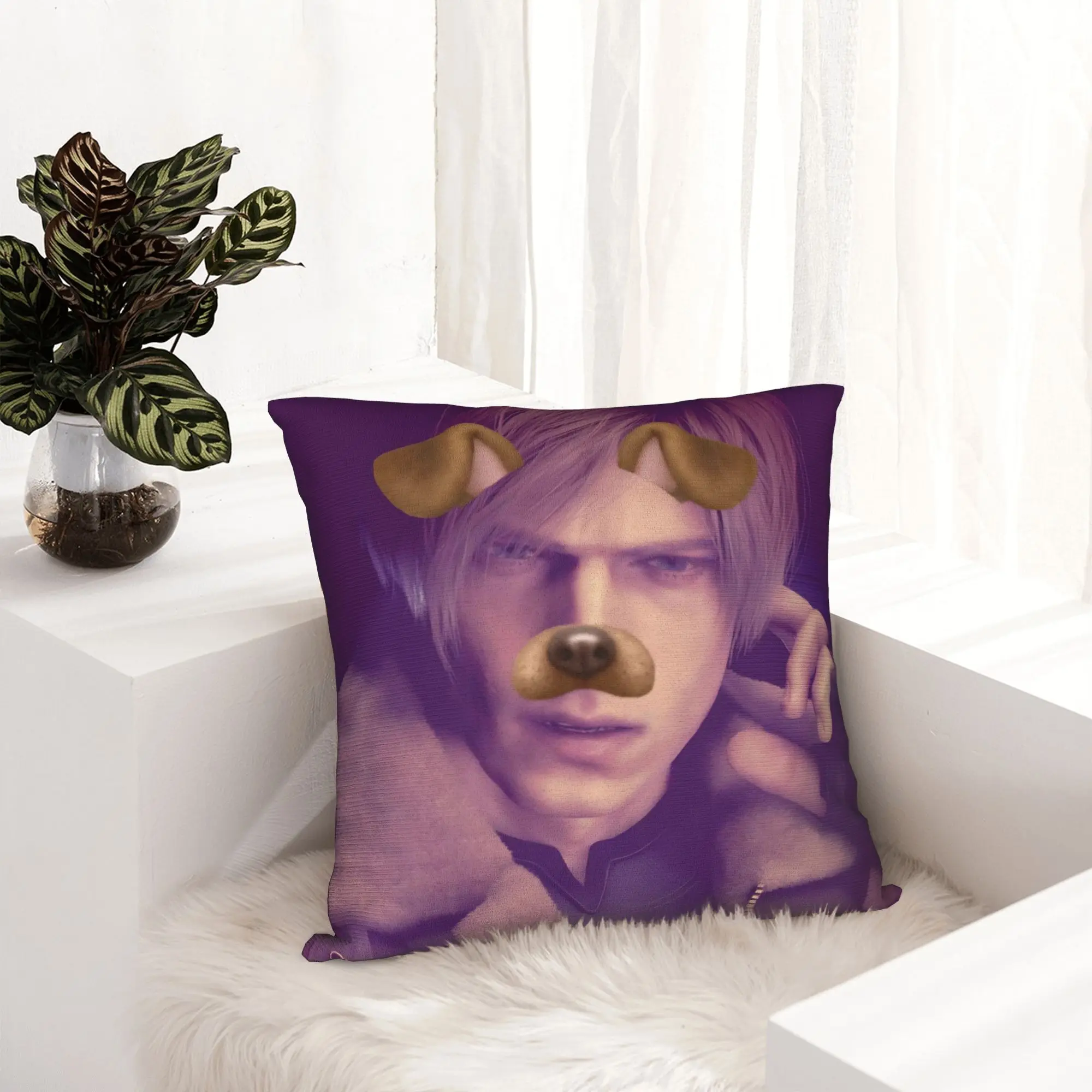 Leon S Kennedy Meme Pillowcase Double-sided Printing Polyester Cushion Cover Decoration  Throw Pillow Case Cover Home 45X45cm