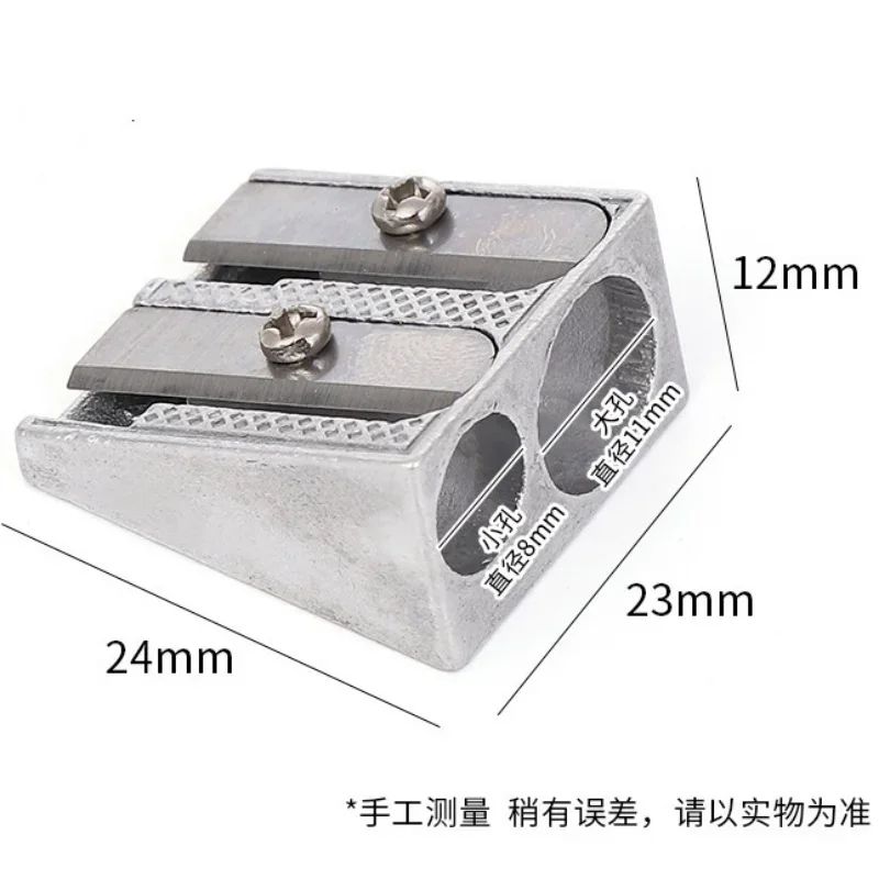 Metal Bevelled Double Hole Pencil Sharpener Stainless Steel Blade Efficient Labour-saving Sharpeners School Office Stationery