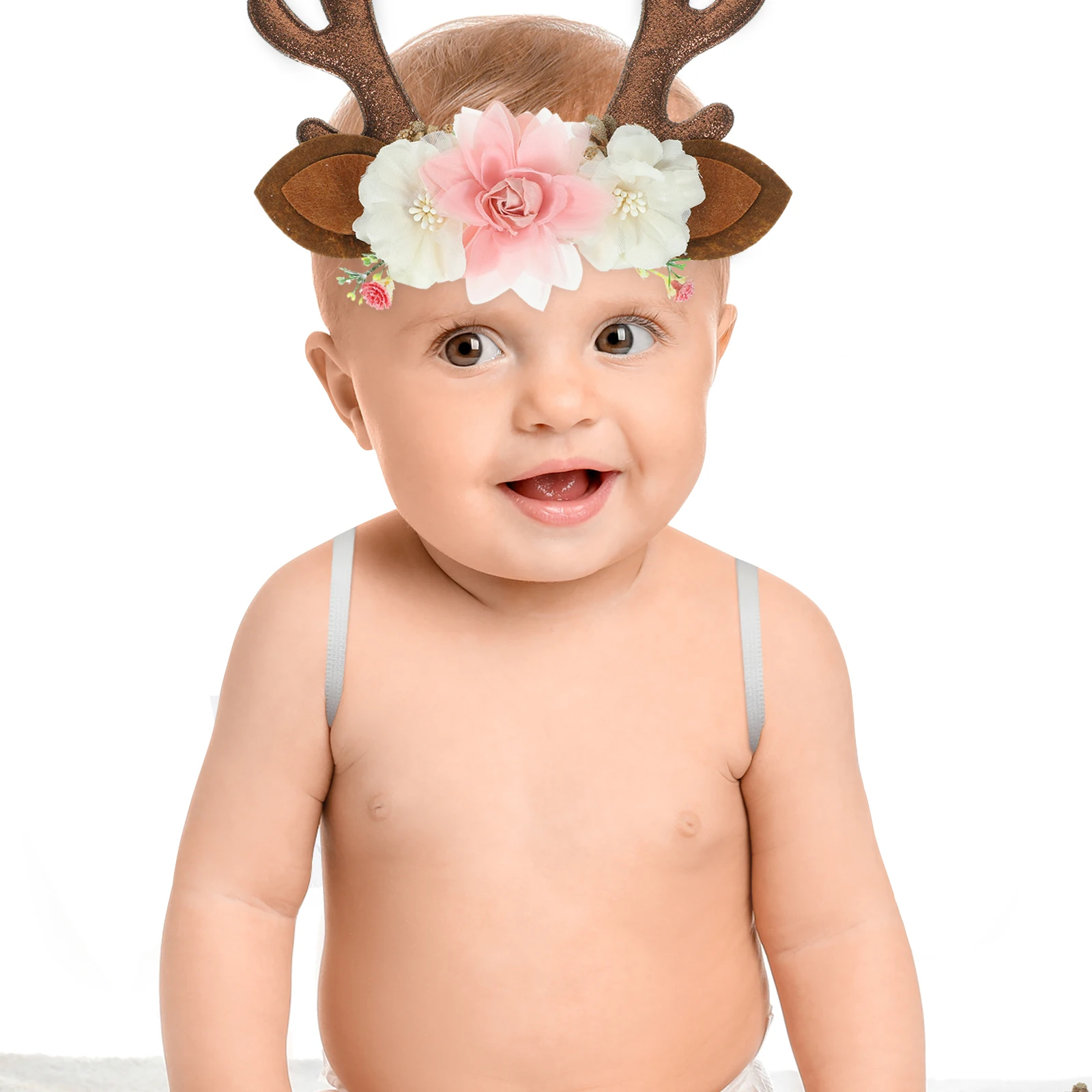 

Christmas Deer Horn Headb Elastic Baby Toddler Antler Ears Xmas Party Birthday Girl Child Lightweight NonFading Decorative
