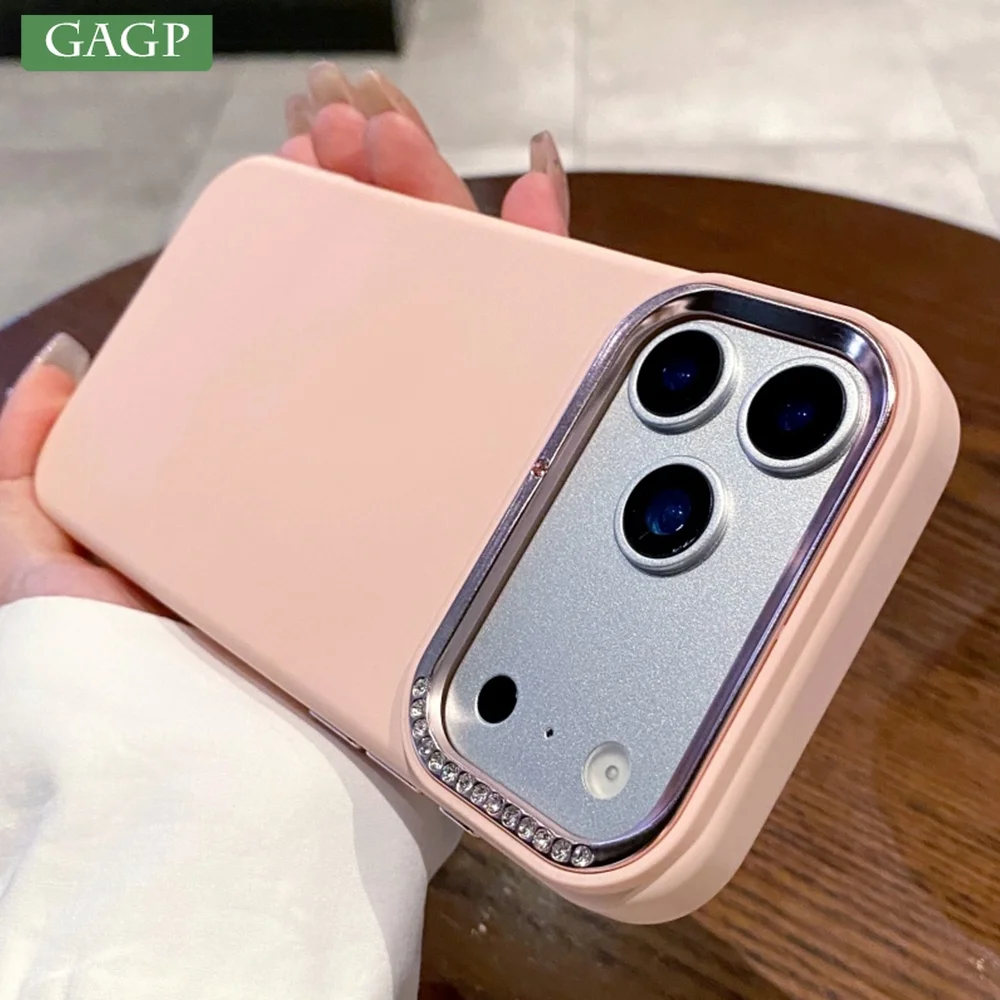 

Жидкий силиконовый чехол для телефона с вспышкой и бриллиантами для iPhone 17, 13, 12, 11 Pro Max 16, 15, 14 Plus, цветной нескользящий чехол-бампер Air