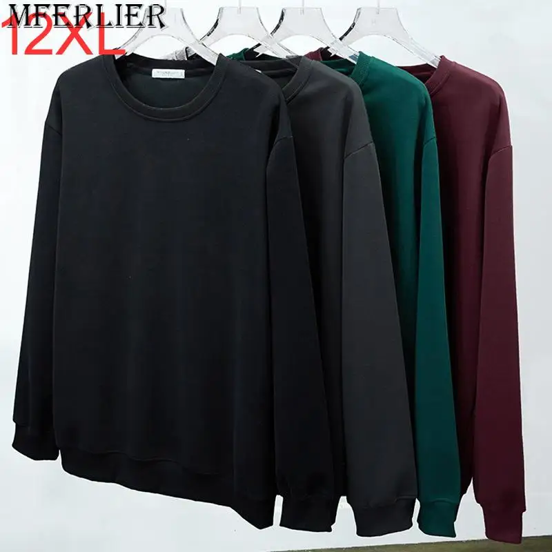 

Large size sweater men's spring autumn new men's jacket round neck loose long-sleeved streetwear men sweatshirt 10XL 12XL 11XL