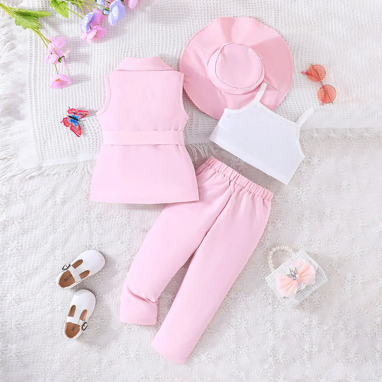 School Uniform Sets Costumes Formal Suits Button Coat Pants + Vest Special Occasions Children's Outfit Girls Party Suit