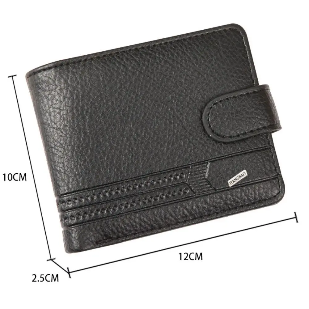 Durable PU Leather Mens Short Wallet Folding Multi-card Card Bag Money Bag Men