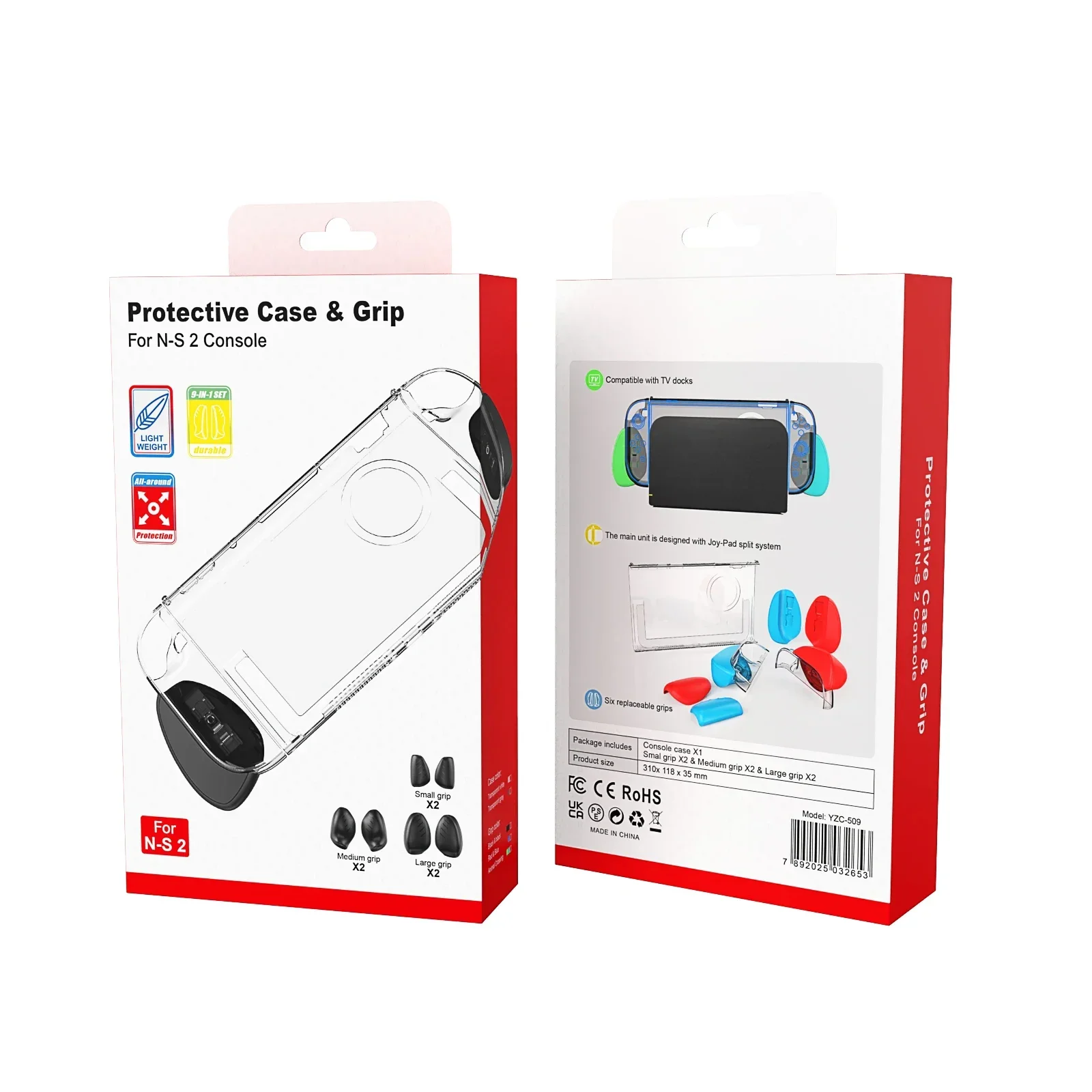 Защитный чехол с ручкой для Nintendo Switch 2 2025, модель, кристально прозрачный твердый чехол для игровой консоли NS2