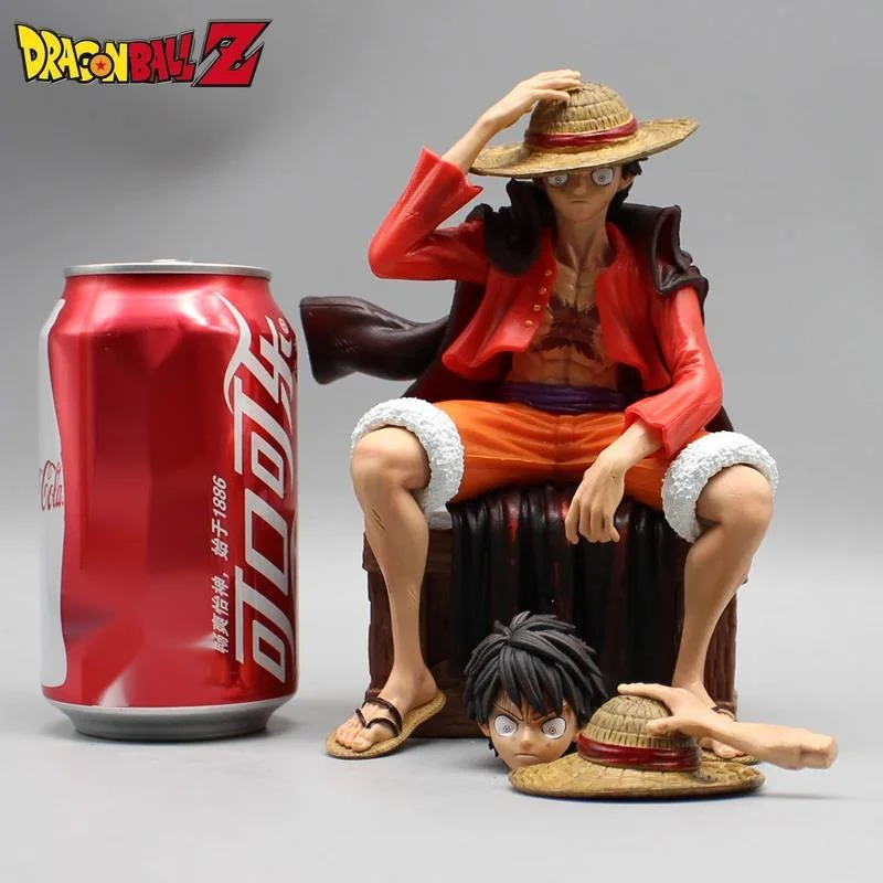 Hot Anime17cm One Piece Sitting Box Monkey D Luffy Figure GK Manga Statue Pvc Action Figurine Collection Model Toy Doll Gift