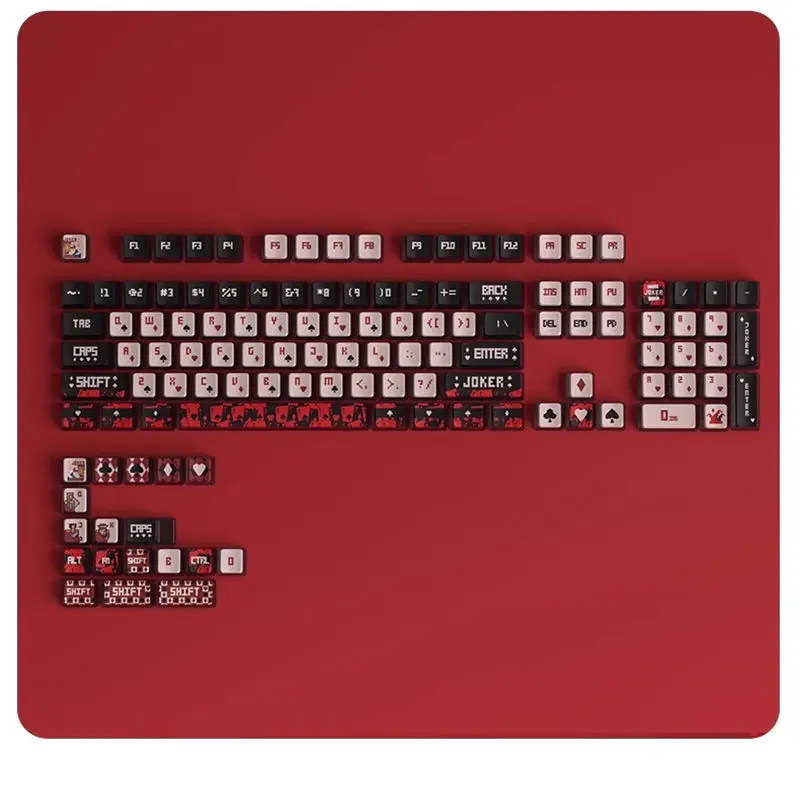 JOKER Keycaps 122 Keys PBT Material OEM Profile Four-sided light transmission transmission Five-sided thermal sublimation crafts