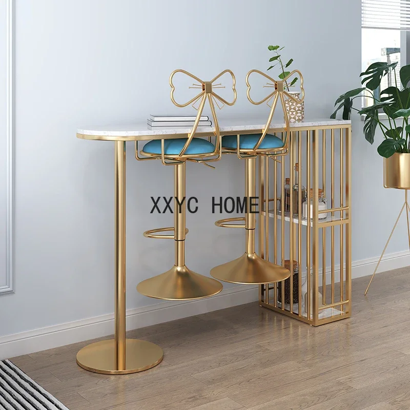 

Marble Bar Counter Household Light Luxury Nordic High Bar Table Long Hallway Living Room Bar Partition