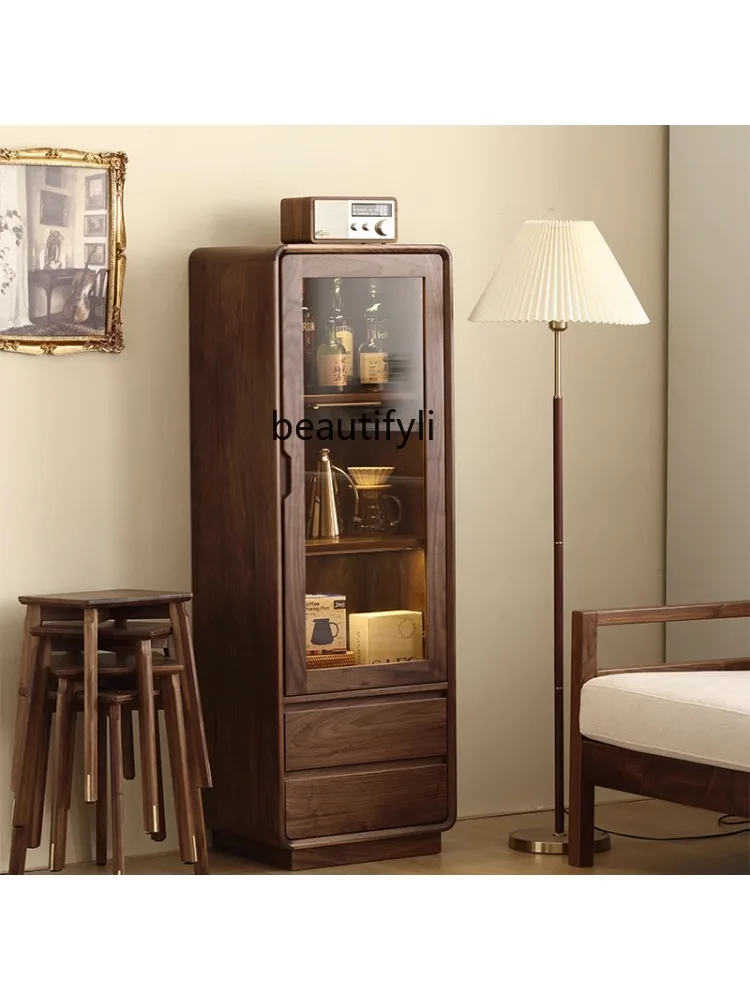 Solid Wood Side Cabinet Low and High Cabinet TV Side Cabinet Clothes Closet Wine Cabinet Sideboard Cabinet All Solid Wood Logs