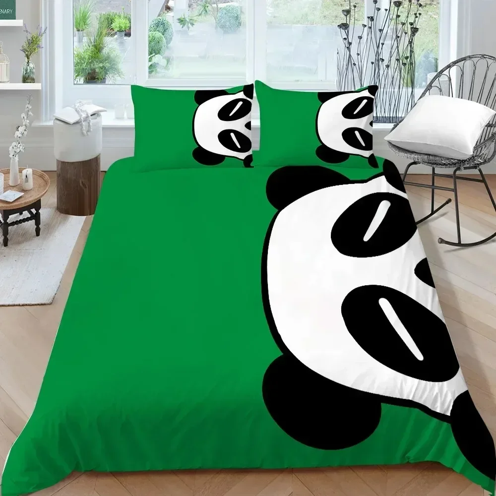 

Top Panda Bedding Se Cute Cartoon Giant Panda Duvet Cover Set KingQueen Size Yellow Soft Polyester Quilt Cover
