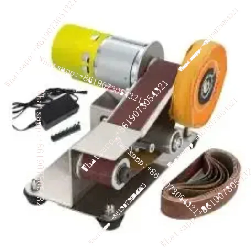 

Mini Electric Belt Sander DIY Cutter Edges Sharpener Adjustable Speed Polisher Machine 10PCS Belt 110V/220V
