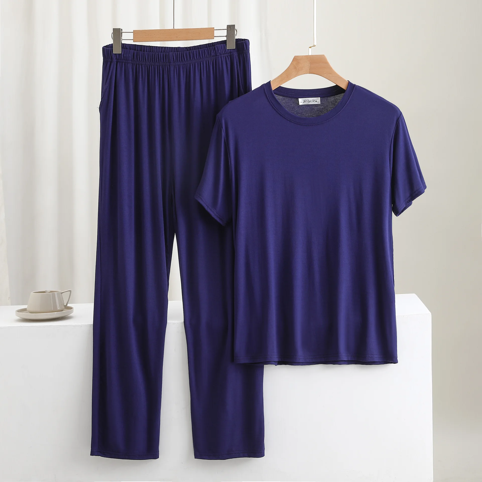 3XL-6XL حجم كبير الرجال منامة مجموعة مشروط قصيرة الأكمام الربيع الصيف ملابس المنزل صالة جديدة ملابس خاصة منامة الذكور ملابس نوم