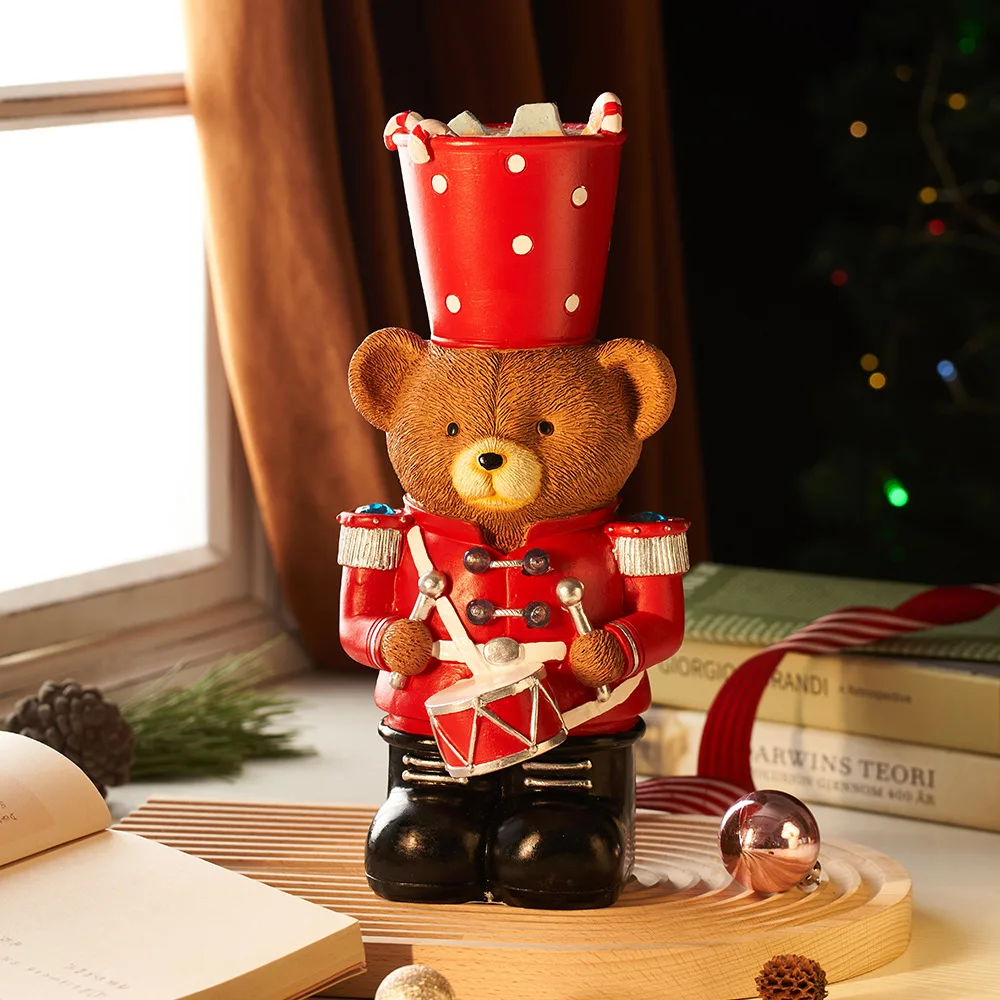 

«Светодиодный рождественский декор животных» — светящиеся фигурки медведя/собаки/пингвины — настольные украшения из смолы с теплым светом"