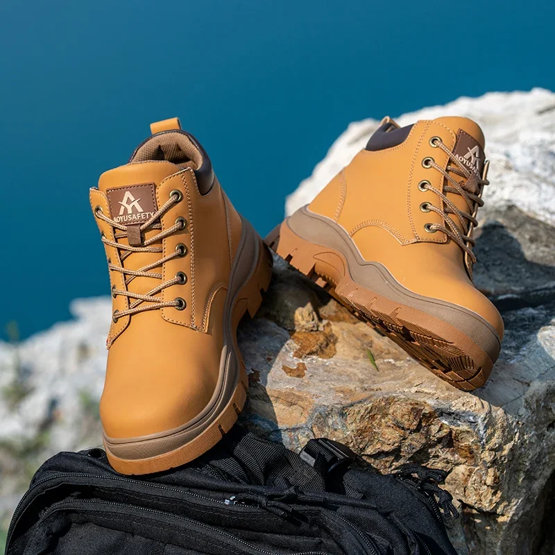 AOYU WINTER New Styles Men Safety Boots With Steel Toe Cap Anti-smash Work Sneakers Safety Shoes Men IndestructibleWork Boots