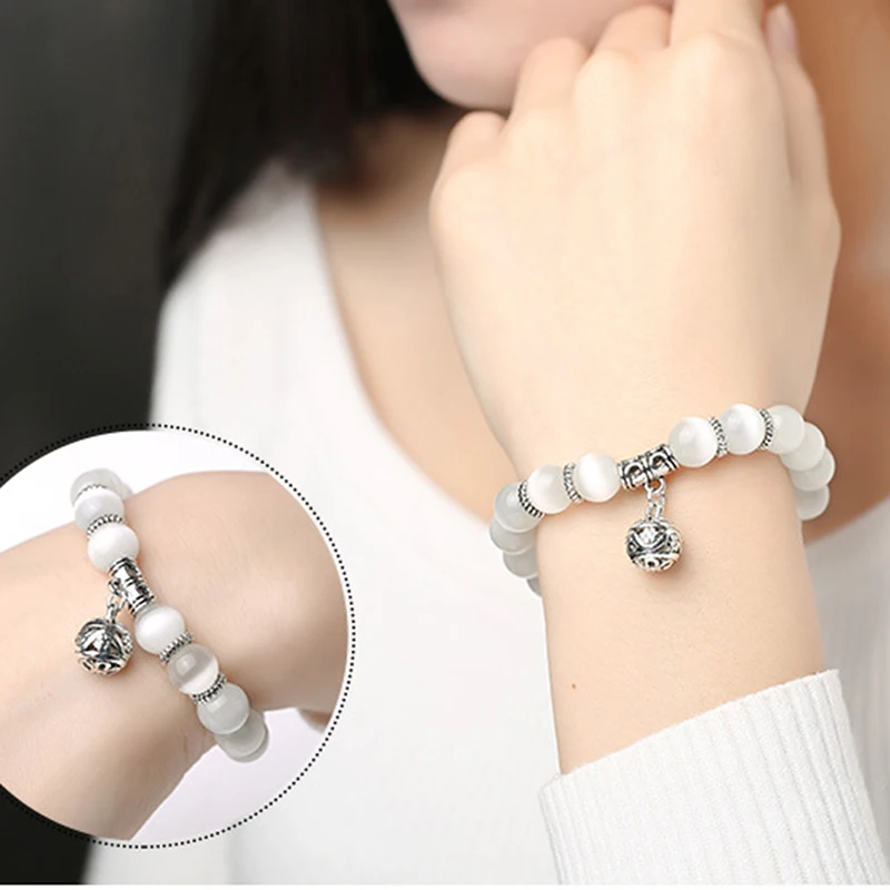 Exquisite Protein Opal Beads Bracelet Smooth And Comfortable Simple White Ladies Fashion Natural Jewelry For Female  New