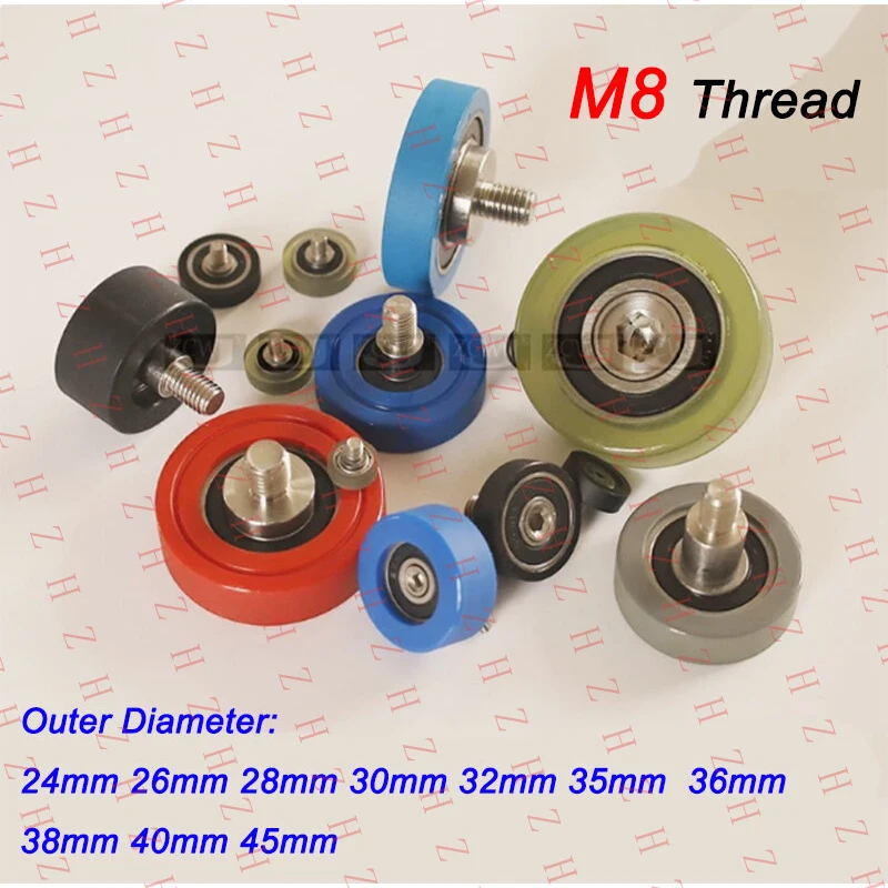 

U+ M8 Polyurethane Molded Ball Bearing PU Roller Coated Rubber Pulley Guide Wheel【Wholesale private message sellers】