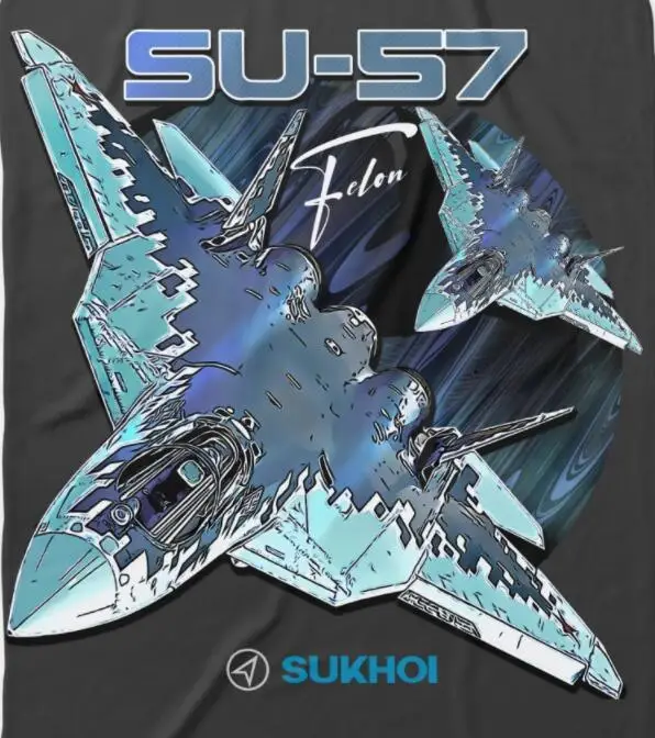 Sukhoi Su-57 Stealth Multirole Fighter Aircraft T-Shirt Short Sleeve Casaul 100% Cotton T Shirt