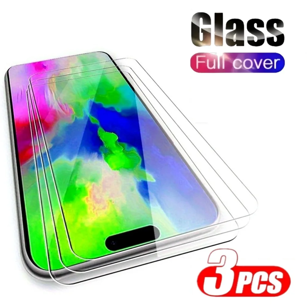 

3Pcs Ultra HD Screen Protector for iPhone 17 16 15 14 Pro Max Air 16 15 Plus 13 12 11 Pro XR XS Max 9H Hardness Tempered Glass