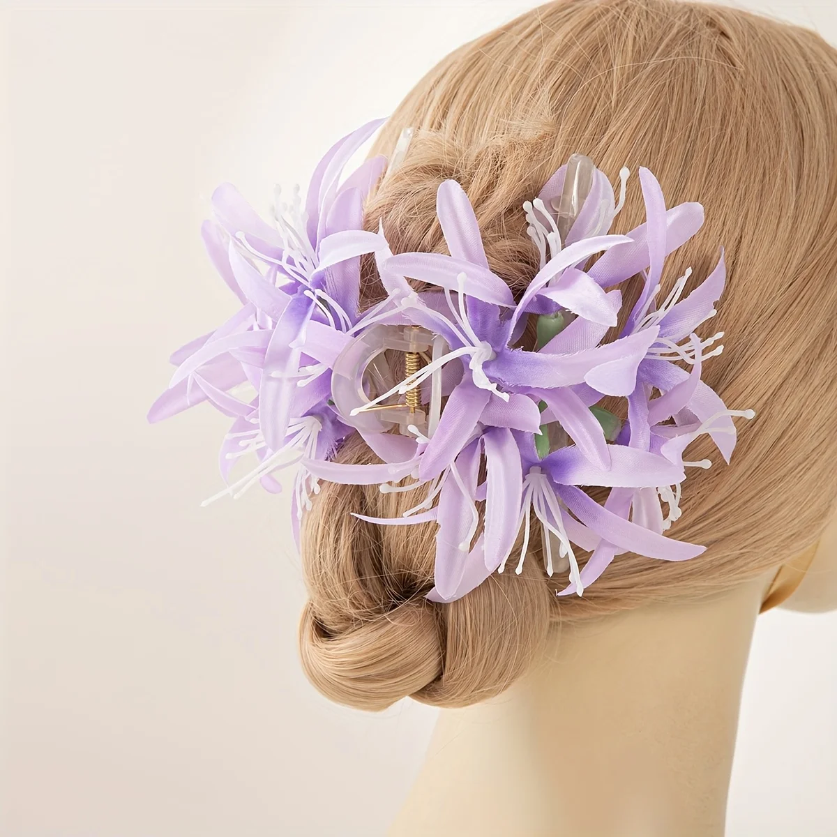 

1шт фиолетовый искусственный цветок коготь для волос для женщин, новый аксессуар для волос, простой цвет столкновения, укладка волос