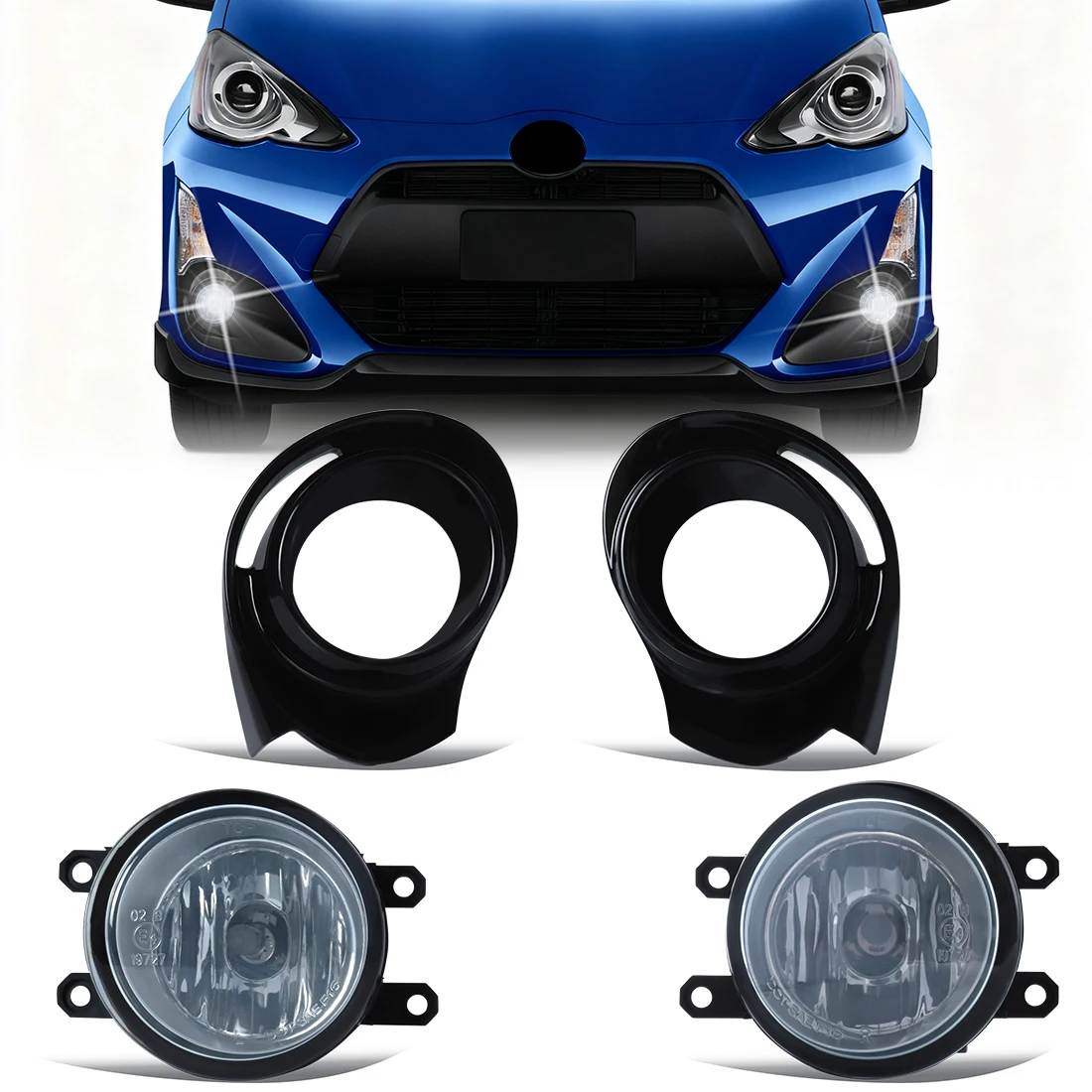

Галогенные противотуманные фары для Toyota Prius c Aqua 2015-2017, прозрачный стеклянный жгут проводов, переключатель с лампочками H11, детали