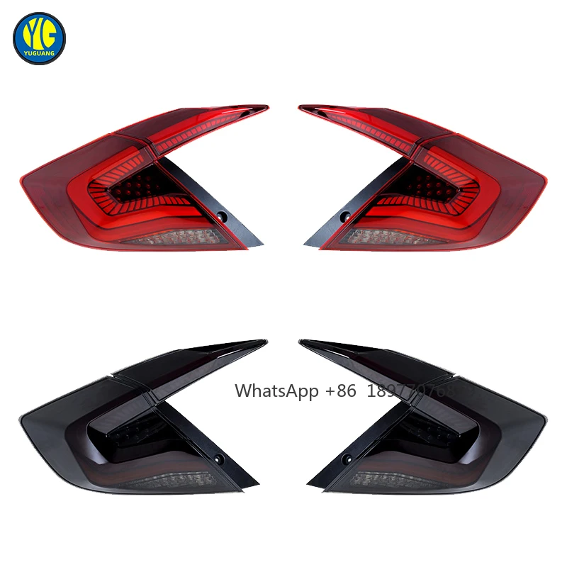 

Задний фонарь для Honda Civic 10 Gen 2016 2017 2018 2019 2020 2021, обновленный светодиодный задний фонарь, указатель поворота, автомобильные аксессуары