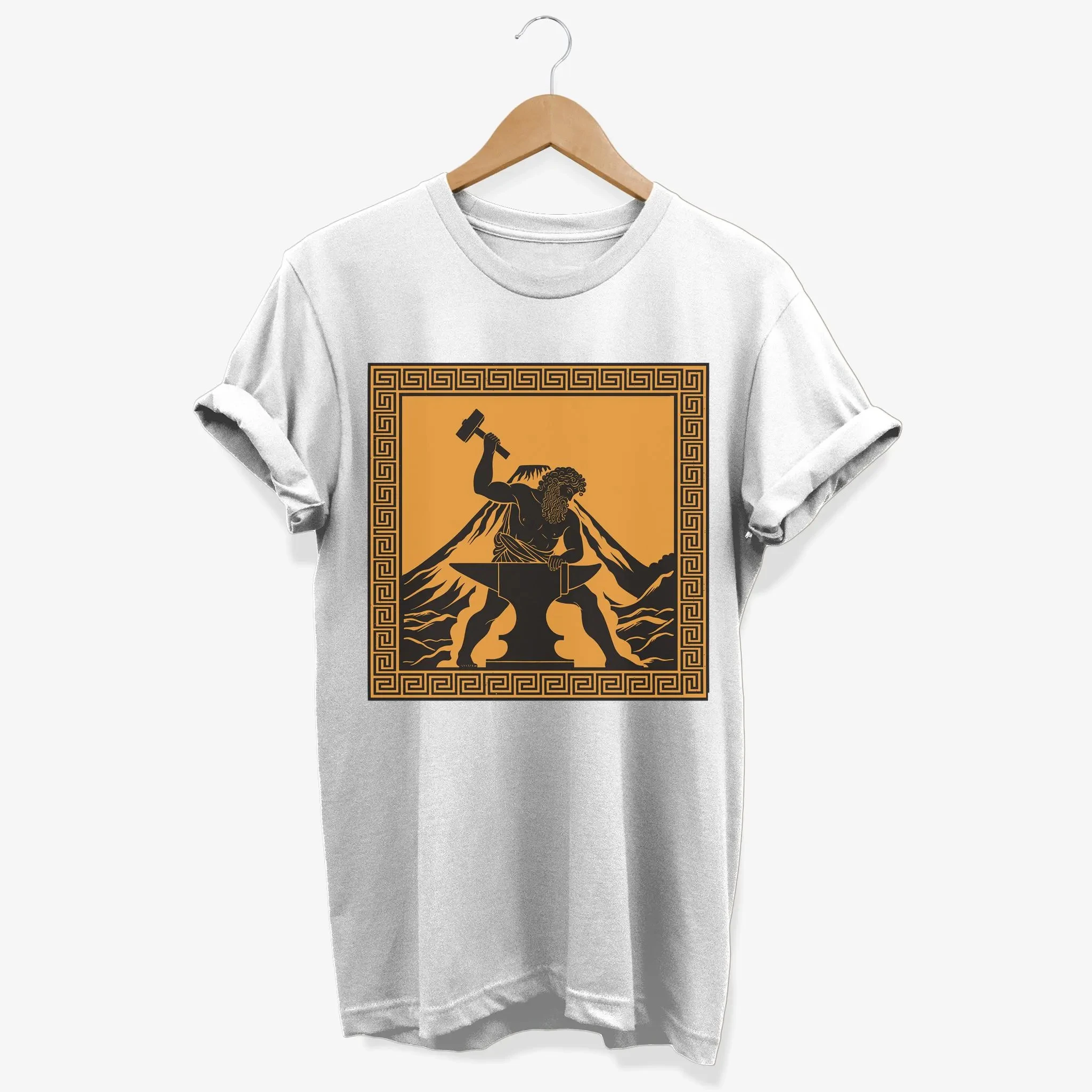 Hephaestus God Greek Mythology T-shirt Ancient Greece Graphic Tee Olympian Volcano Deity Gift Comfortable Trendy Street Hip-hop