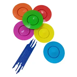 6 Pieces Juggling Set Outdoor Game Rotating Plates with Sticks Beginners