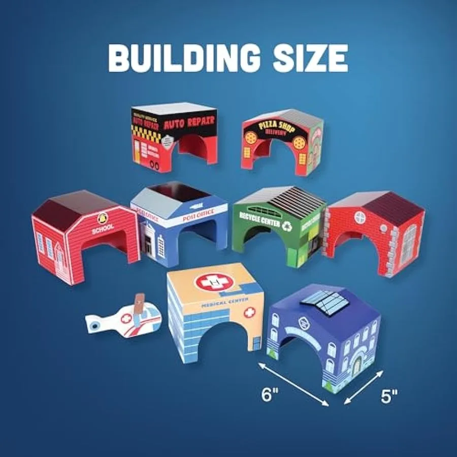 Jouets constructifs blocs en bois bâtiments communautaires et hélicoptère bois dur durable âgés de 3 ans et jouets pour tout-petits plus âgés I