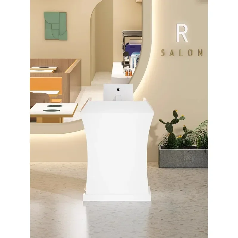 Reception desk Bar podium Small front Shopping guide Information Welcome Checkout page Simple modern guide d