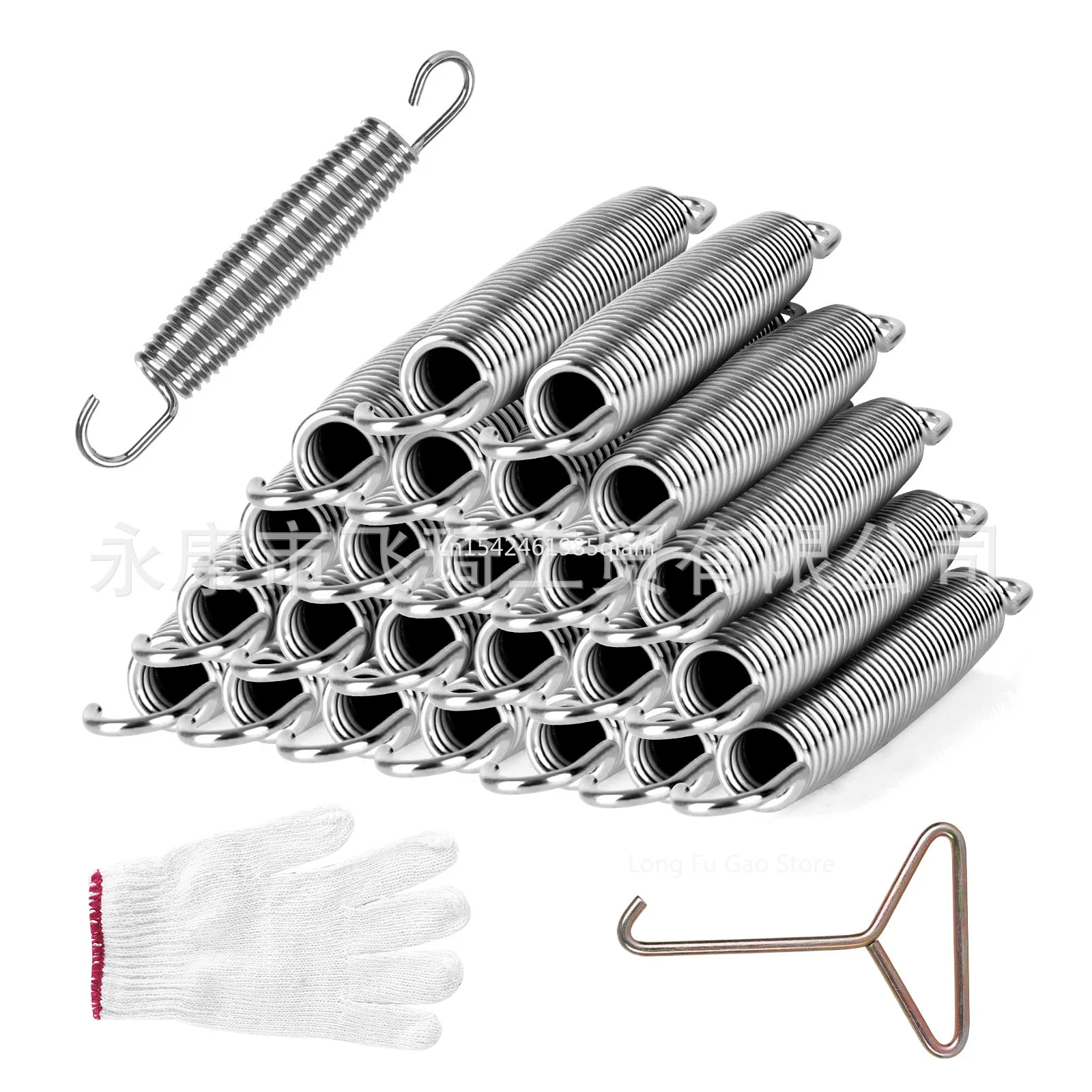 Trampoline Replacement Galvanized Steel Springs 10 Pcs With Free Installation Tool 100/140/147/165/178(mm) Length For Available