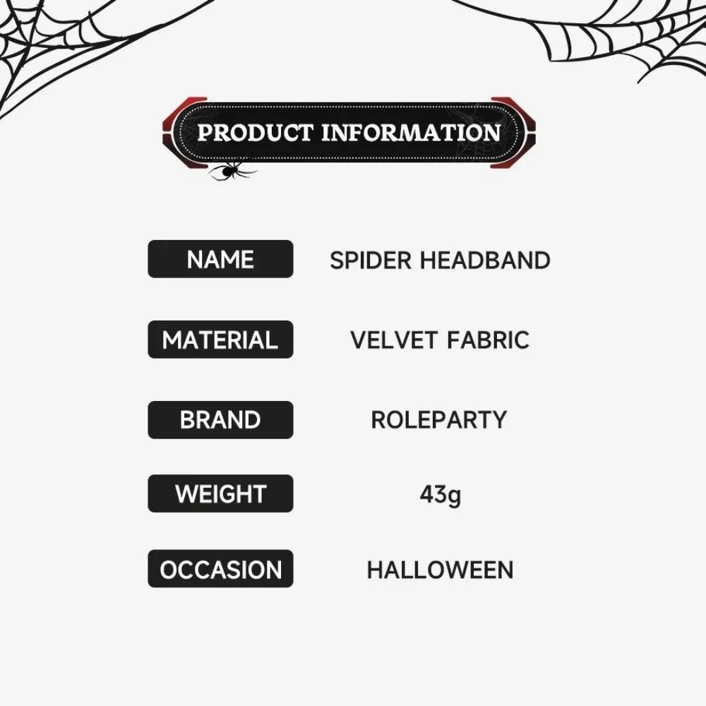 

Long-legged Spider Halloween Spider Headband Headwear Non-slip Women Hair Hoop Photo Props Party Decoration Halloween Hairbands