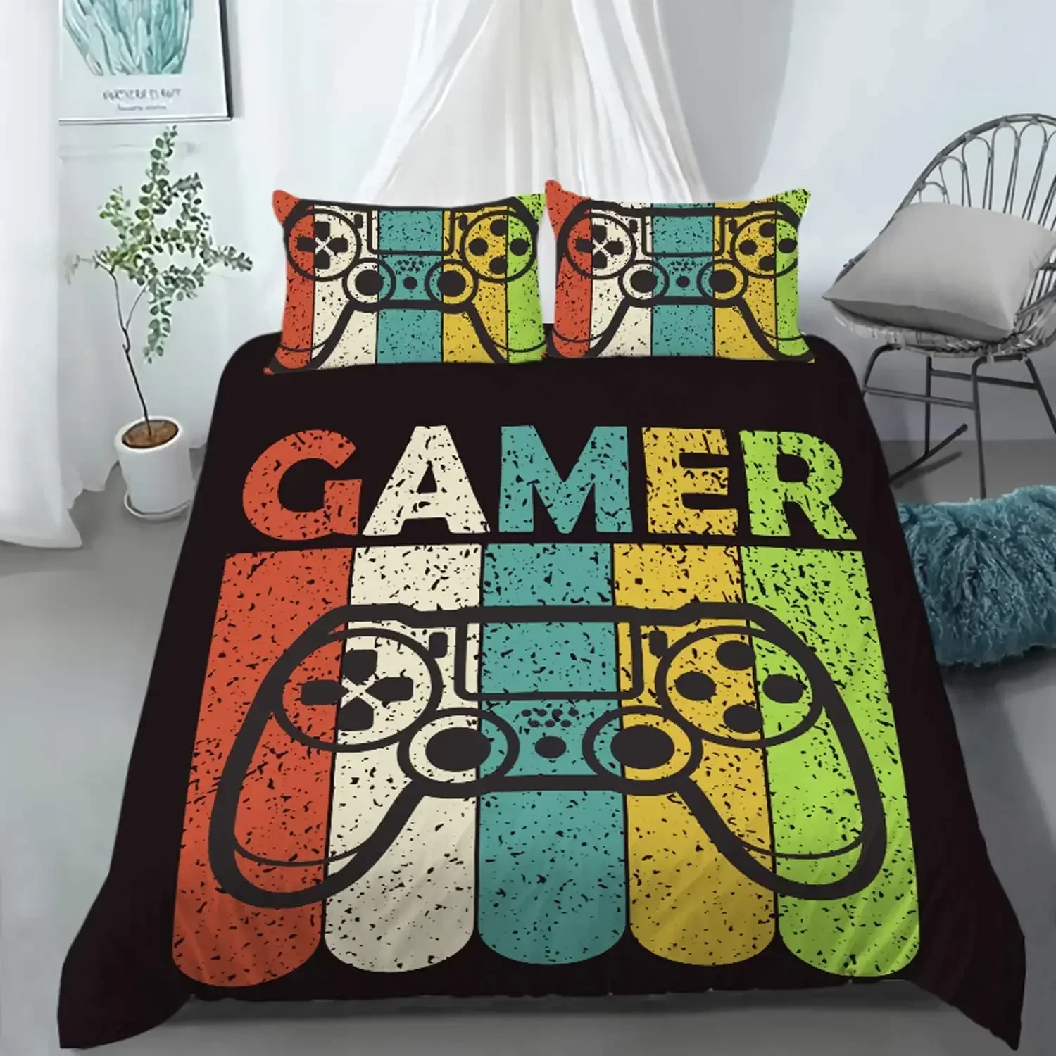 Game Bedding Set Children Boys Duvet Cover Set Comforter Cover Polyester Quilt Cover Pillowcase Kids Bedding Set Twin Queen King