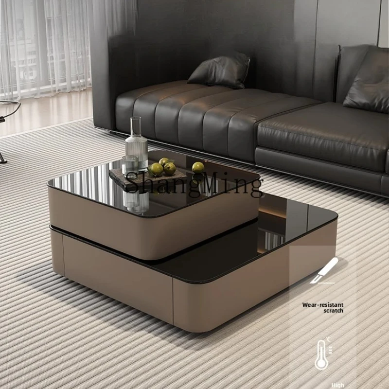 

DHY light luxury living room household small apartment modern simple square coffee table table