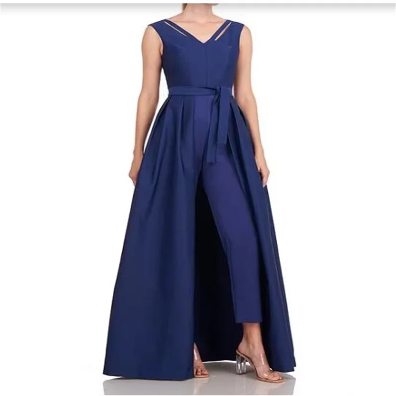 MULONG Pant Suits Long Mother of the Bride Dresses Sleeveless Formal  Plus Size Elegant Party Dresses For Women 2023 With Cape