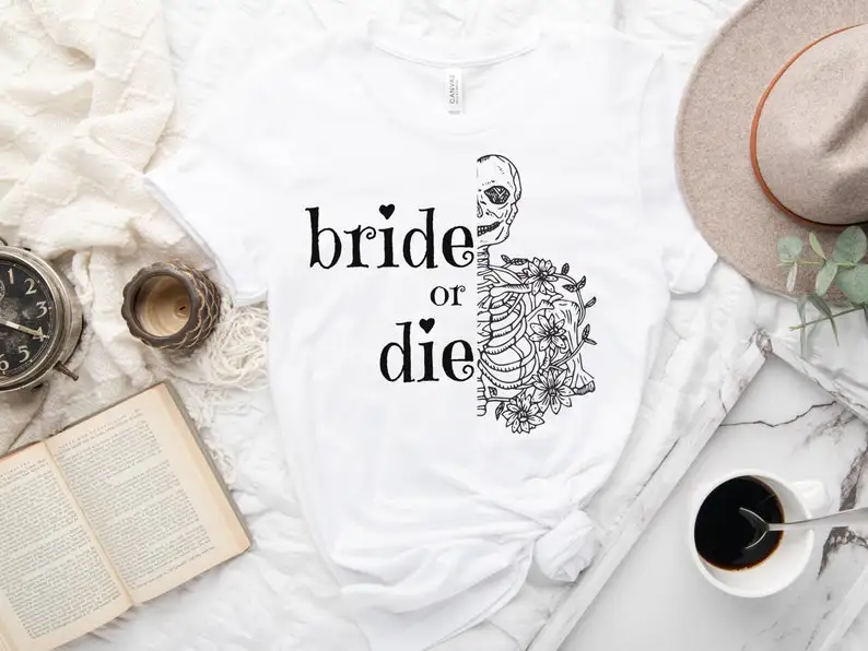 Bachelorette Bride Shirt, Bachelorette Gifts Party Shirts Goth Short Sleeve Top Tees O Neck 100% Cotton Fashion Drop Shipping