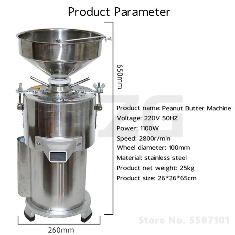 15kg/h Peanut Butter Maker Machine Sesame Nut Crusher Colloid Mill Tahini Grinding Making Machine Stainless Steel Food Processor