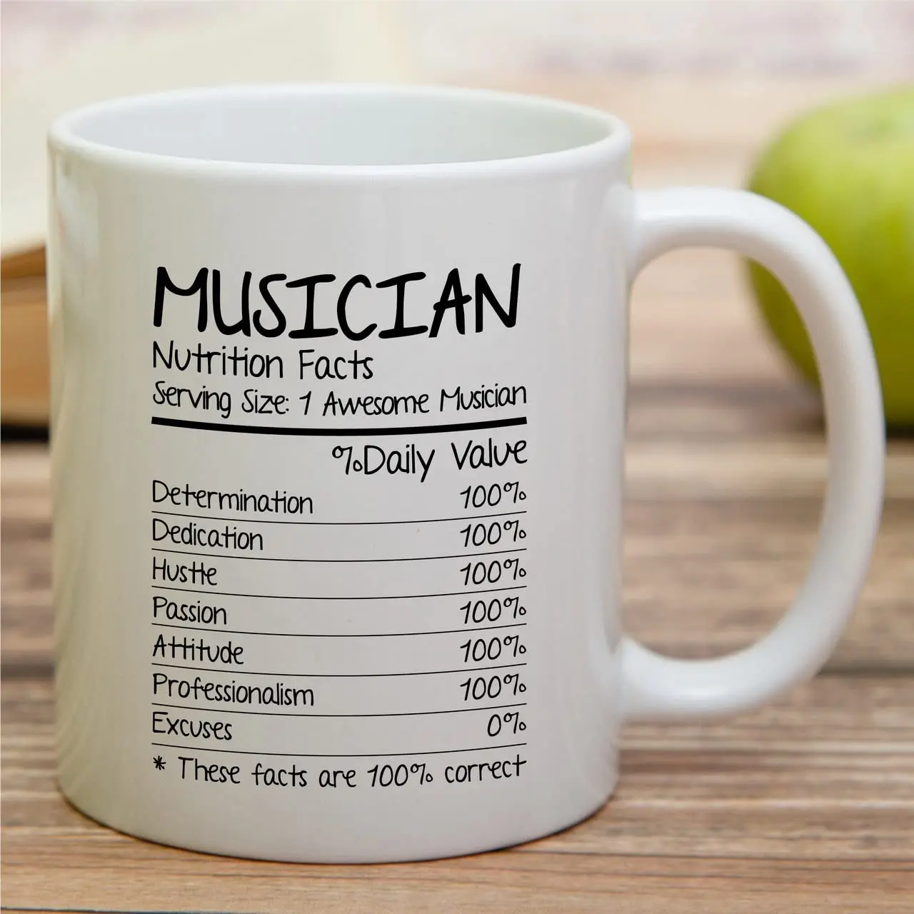 Musician Nutrition Facts Music Life Ceramic Coffee Mugs Graduation Birthday Gifts for Friends Coworkers Sister Brother Mom Dad