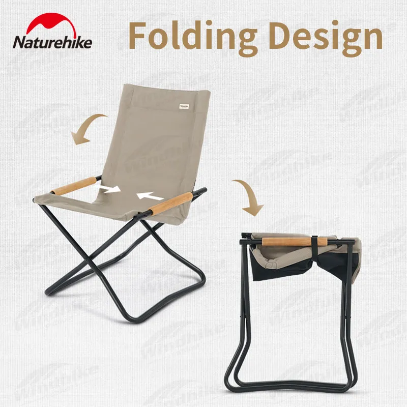 Naturehike Folding Portable X-Shaped Camping Chair 1680D Oxford Cloth 120Kg Bearing Weight Leisure Backrest Chair Picnic Fishing