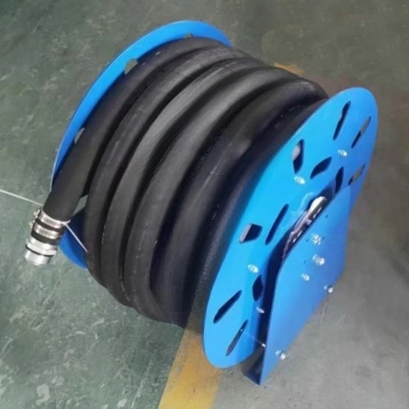 Fuel Hose Reel 10-25M Retractable Diesel Cord Reel W/ Automatic Refueling Gun for Garden Watering Car Tank Truck Washing